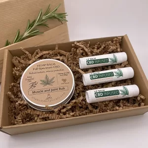 2oz Hemp Balm Full Spectrum cbd and three cbd infused lip balm. OneBody Botanicals