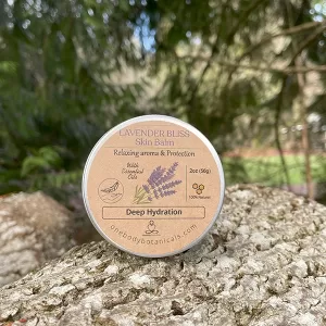 2oz can of Lavender Bliss Natural Skin Balm, natural skin moisturizer and nourishement OneBody Botanicals