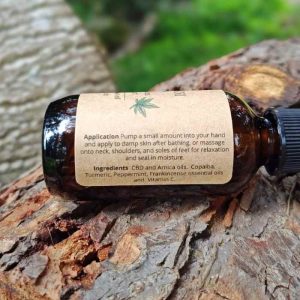 CBD Body Oil for muscle massage with peppermint onebody botanicals