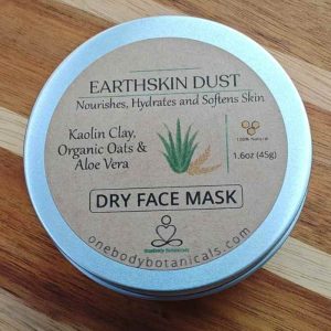 Natural Clay, Oats and Aloe Vera dry powder mask. Organic and Vegan
