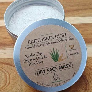 Natural Clay, Oats and Aloe Vera dry powder mask. Organic and Vegan