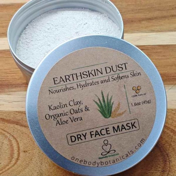 Natural Clay, Oats and Aloe Vera dry powder mask. Organic and Vegan