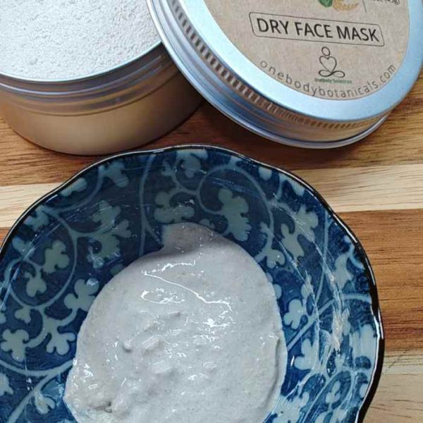 Natural Clay, Oats and Aloe Vera dry powder mask. Organic and Vegan