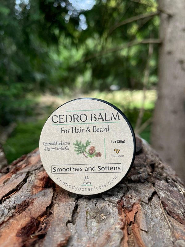 Cedro Balm - Cedarwood Balm for hair and beard. Natural, with tea tree, frankincense and cedarwood essential oils - onebody botanicals
