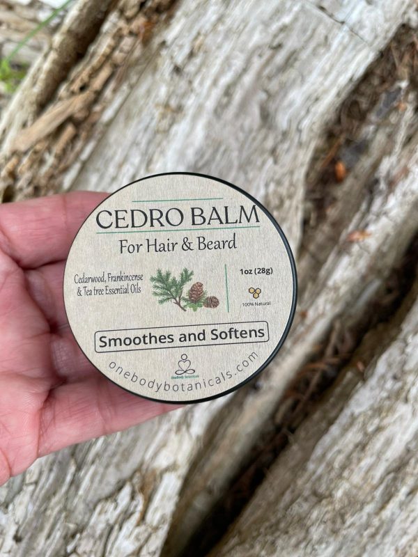 Cedro Balm - Cedarwood Balm for hair and beard. Natural, with tea tree, frankincense and cedarwood essential oils - onebody botanicals